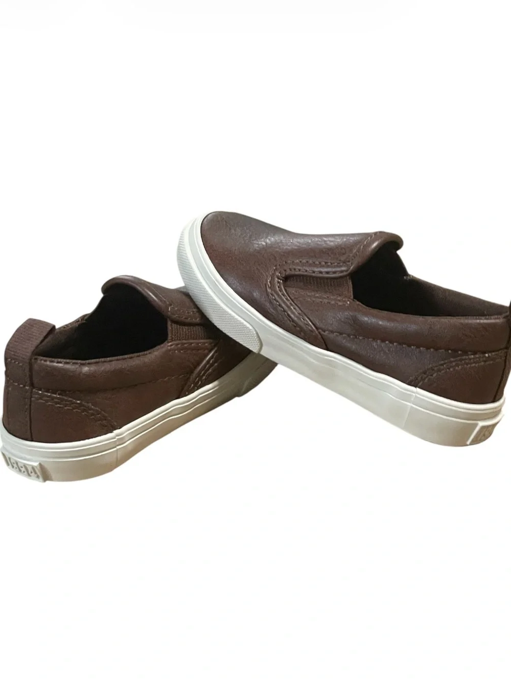 Old Navy Brown Slip-On Boys Sneakers with White Soles
